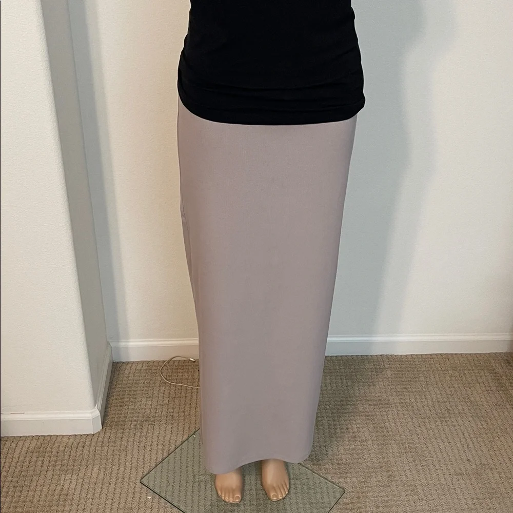 NWT H&M Cotton Ribbed Taupe Maxi Pencil Skirt - Picture 15 of 15